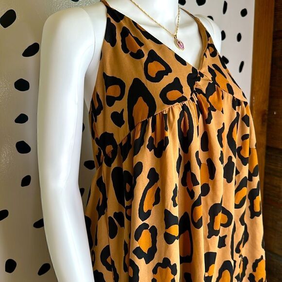 Leopard Print Razor Back Dress, M - Picture 2 of 6